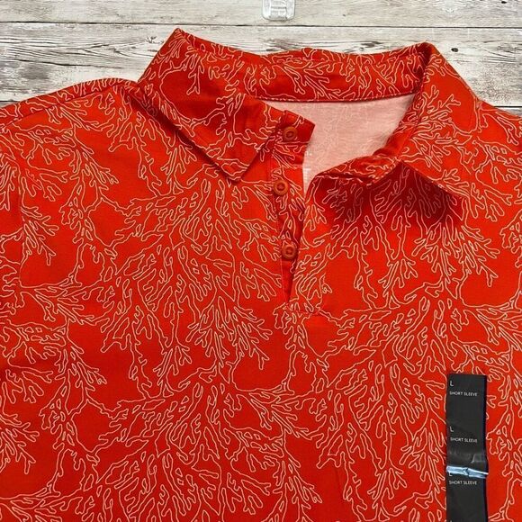 All In Motion Men’s Orange Collared Short Sleeve Polo Shirt Large NWT Target - Picture 4 of 15